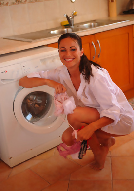 Kyla Cole Doing Laundry