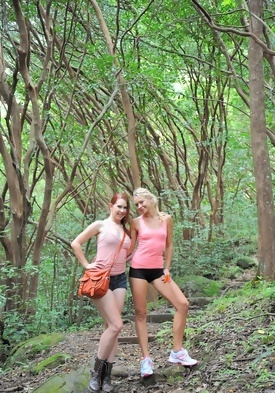 Meloday and Lena Take a Hike Nude