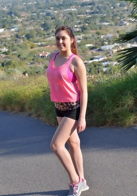 Erin Topless on a Jog