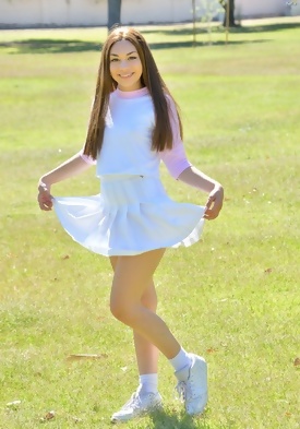 Cute Schoolgirl Kelly Lifting Her Skirt
